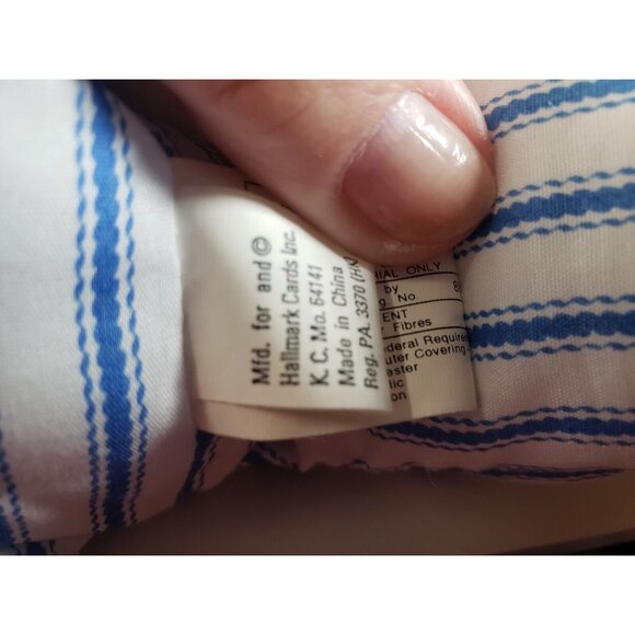 Hallmark Hugsley Bunny Striped Overalls Pastel Plush Stuffed Soft Easter Toy - Picture 6 of 8